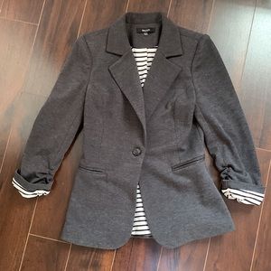 41 Hawthorn charcoal 3/4 sleeve blazer